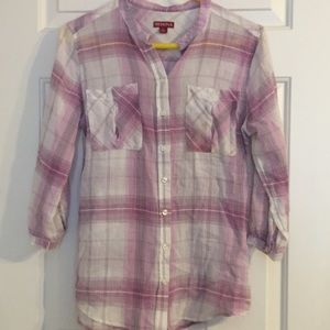 Merona Purple & White Flannel Size Small
